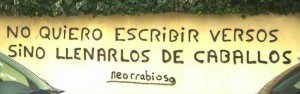 No quiero escribir versos sino-llenarlos de caballos